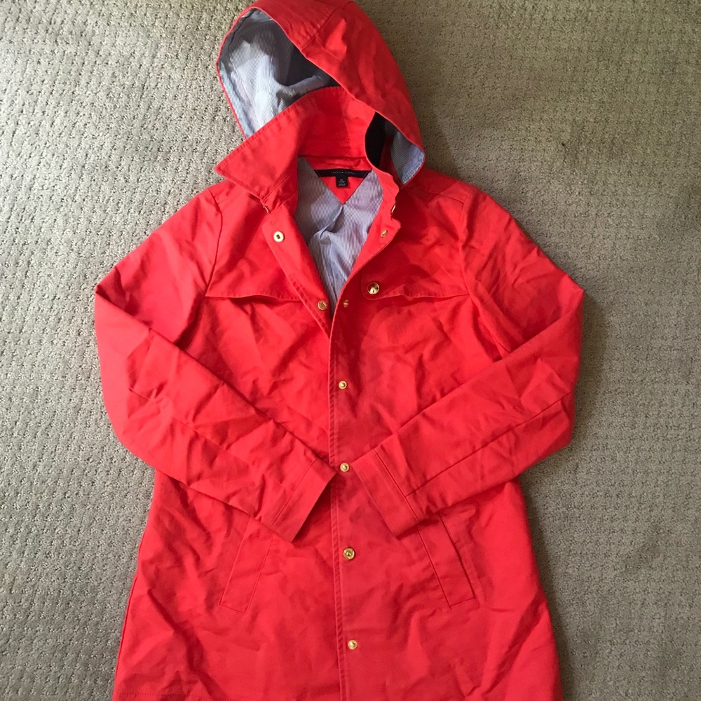 Peach rain coat